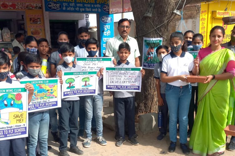 विश्व पृथ्वी दिवस पर विंग्स टू फ्लाई स्कूल द्वारा "ग्रीन विंग क्लब" की स्थापना की