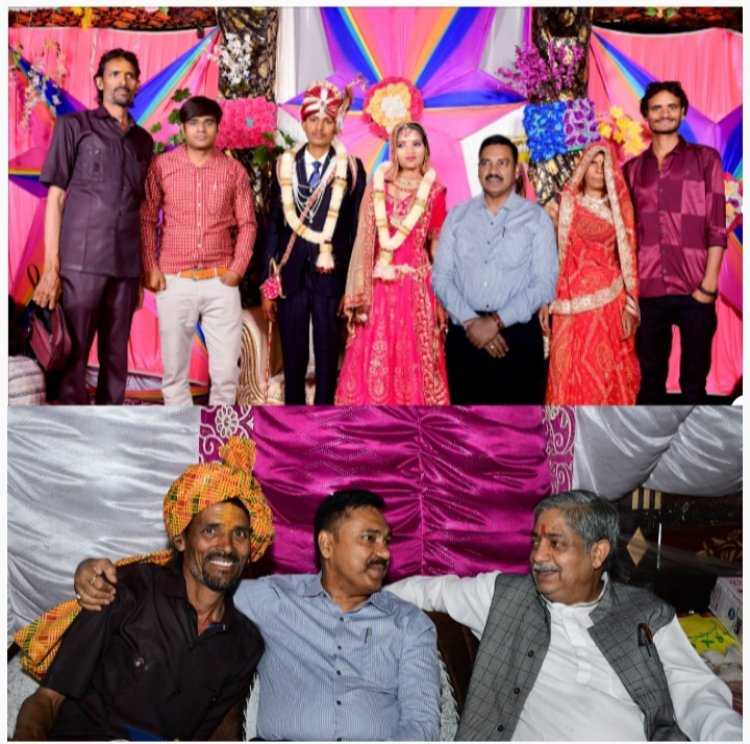 पुलिस अधीक्षक आलोक कुमार जी पहुंचे पत्रकार आर के आंकोदिया की सपुत्री के शादी समारोह मे