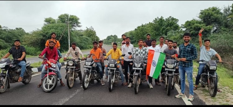 चित्तौड़गढ़ जिले की आजादी की गौरव यात्रा का शुभारंभ कपासन नंदवाना जी की समाधि स्थल से।