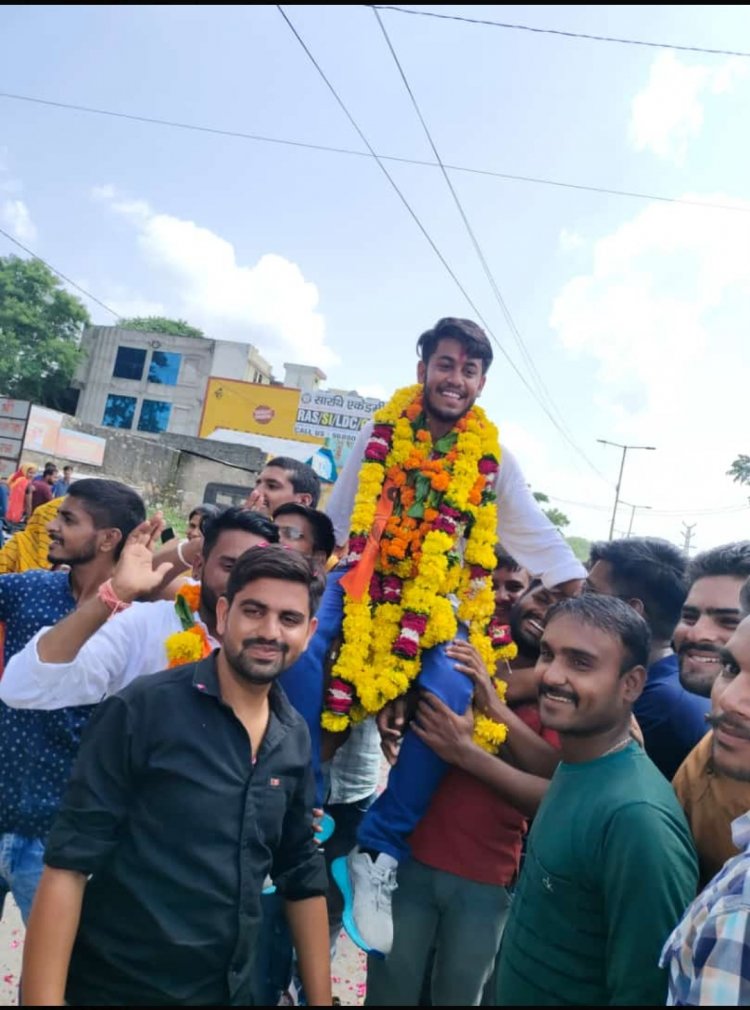 सुभाष चंद्र बोस राजकीय कॉलेज में ABVP का पैनल: तरुण बोरगामा बने अध्यक्ष, उपाध्यक्ष कृष्णा जाट बनी
