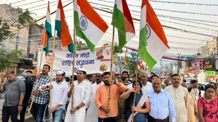 मानसरोवर में पुष्पेंद्र भारद्वाज के नेतृत्व में निकली राष्ट्रीय सदभावना यात्रा