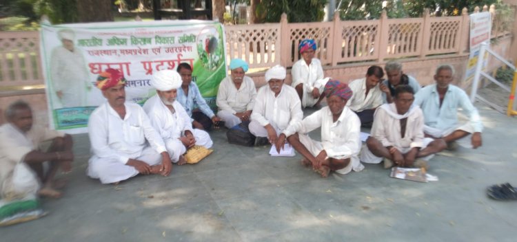 भारतीय अफीमकिसान विकास समिति ने चित्तौड़गढ़ कलेक्ट्री पर धरना दिया