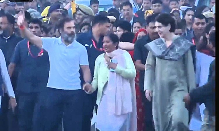 भारत जोड़ों यात्रा में राहुल गांधी के साथ आज महिलाओं का उमड़ा जन सैलाब-रामदेवी बावरी --राजस्थान में आठ दिन से चल रही भारत जोड़ों यात्रा