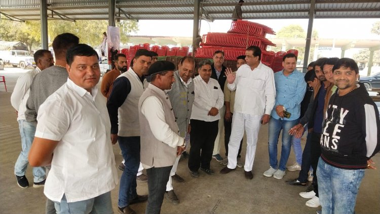 निम्बाहेड़ा विधानसभा की जन आक्रोश महासभा आज पूर्व मंत्री कृपलानी एवं जिलाध्यक्ष ने लिया सभा स्थल पर तैयारियों का जायजा।