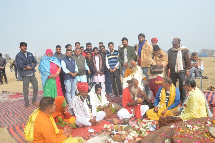 बाबा घाट पर लक्ष्मीनारायण महायज्ञ के साथ ही श्रीराम कथा महोत्सव को लेकर हुआ भूमिपूजन।