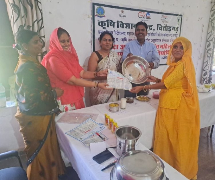 मोटा,अनाज आधारित संस्थागत कृषक प्रशिक्षण में व्यंजन प्रतियोगिता का हुआ आयोजन