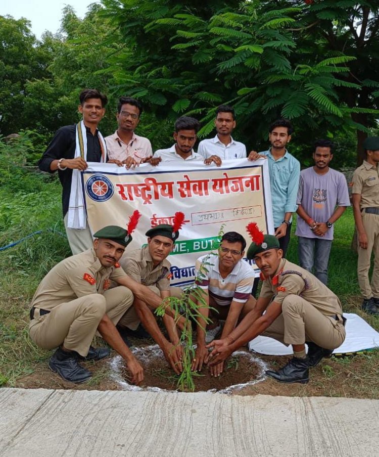 राष्ट्रीय सेवा योजना के तहत राजकीय महाविद्यालय में वृक्षारोपण कार्यक्रम आयोजित