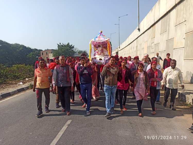 कंचनदेवी रांका का संथारा महाप्रयाण यात्रा बैण्ड बाजों जुलुस के साथ भादसोड़ा मोक्षधाम पहुची।