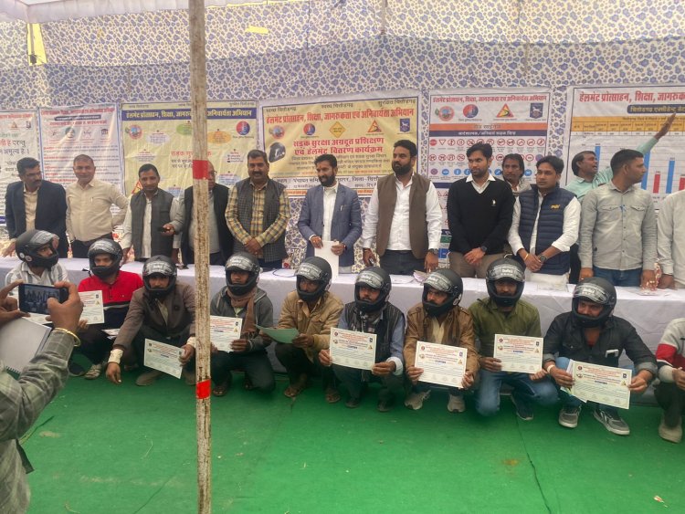 आपणो माथो- आपणी सुरक्षा की थीम पर प.स. भुपालसागर की 19 ग्राम पंचायतों के 750 सड़क सुरक्षा अग्रदूतों ने ली शपथ