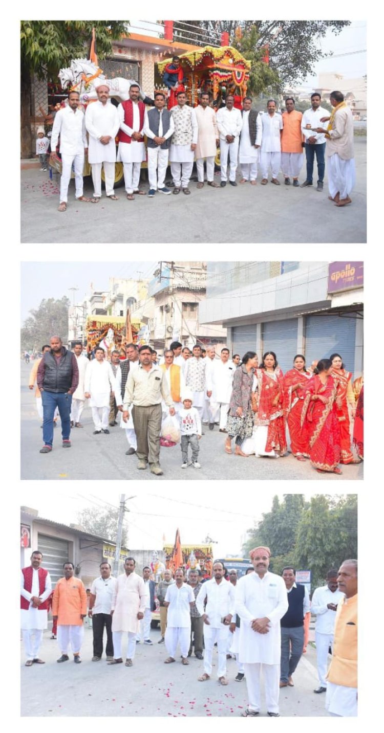 सोमेश्वर महोदव मन्दिर में कलश यात्रा के साथ की गई कलश स्थापना !