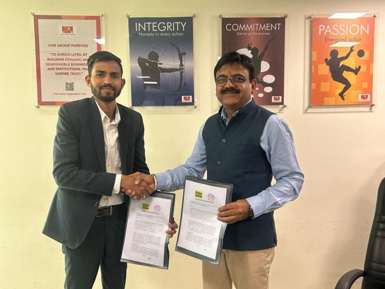 मेवाड़ यूनिवर्सिटी और अल्ट्राटेक सीमेंट लिमिटेड के बीच साइन हुआ एमओयू।