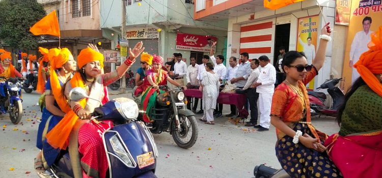 मातृ शक्ति वाहन रैली का भाजपा नेताओं ने किया पुष्प वर्षा से स्वागत